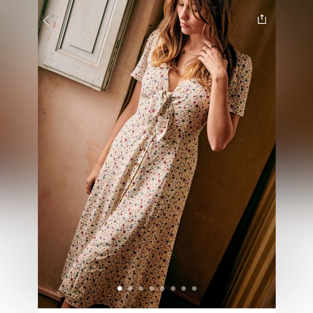 Sezane Ophelia tie front dress sz 46 xl